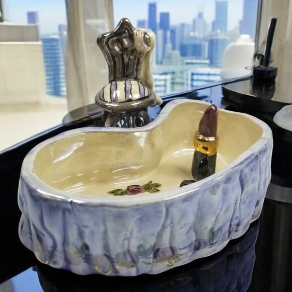 Blue Sky Clay Works Vanity Tray Dish Heather Goldminc "BEAUTY SHINES FROM WITH" - Picture 3 of 14